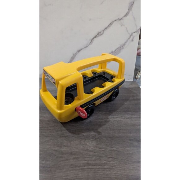 Little Tikes Yellow Plastic Toy School Bus W/ Carry Handle & Stop Sign Pre-Owned - Picture 7 of 10